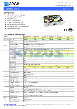 AQF250U-48S datasheet - AC-DC Switching Power Supply