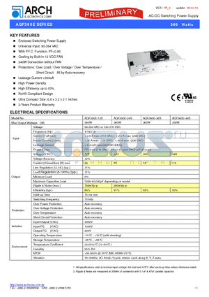 AQF360E-12S datasheet - AC-DC Switching Power Supply