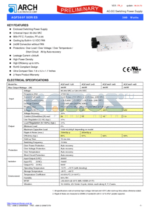 AQF360F-24S datasheet - AC-DC Switching Power Supply