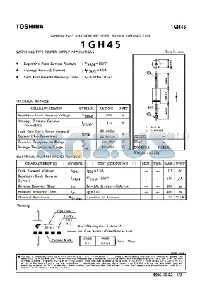 1GH45 datasheet - FAST RECOVERY (SWITCHING TYPE POWER SUPPLY APPLICATIONS)