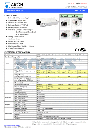 AQF360F_12 datasheet - AC-DC Switching Power Supply