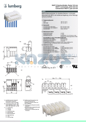 3633 datasheet - RAST-5-Steckverbinder, Raster 5,0 mm