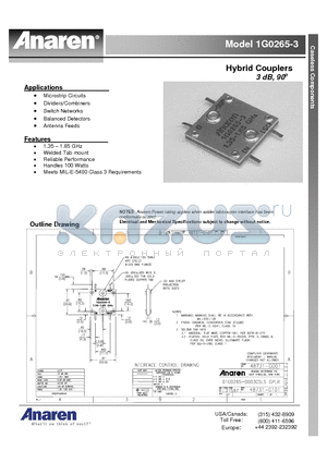 1G0265-3 datasheet - Hybrid Couplers