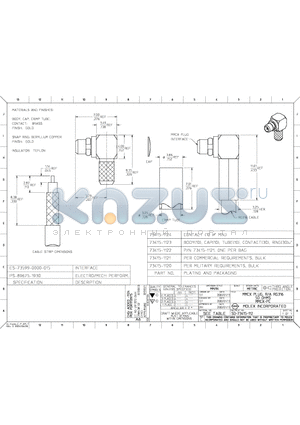 73415-1120 datasheet - MMCX PLUG, R/A RG316 50 OHMS MMCX-PC