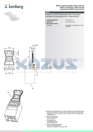 364003 datasheet - RAST-5-Steckverbinder, Raster 5,0 mm