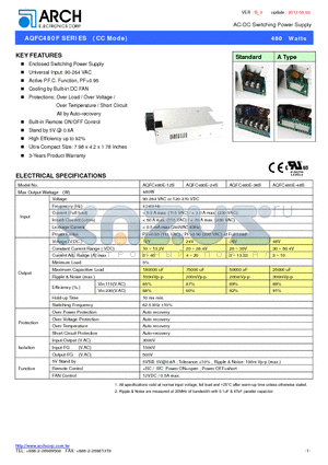 AQFC480E-24S datasheet - AC-DC Switching Power Supply