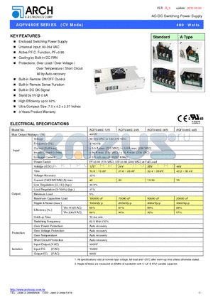 AQFV480E datasheet - AC-DC Switching Power Supply