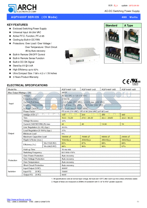 AQFV480F-48S datasheet - AC-DC Switching Power Supply