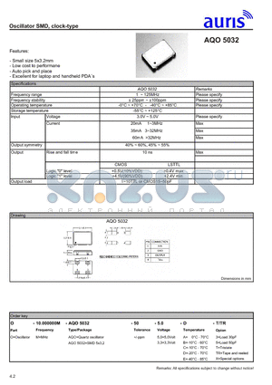 AQO5032 datasheet - Oscillator SMD, clock-type