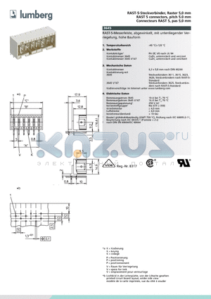 364509 datasheet - RAST-5-Steckverbinder, Raster 5,0 mm