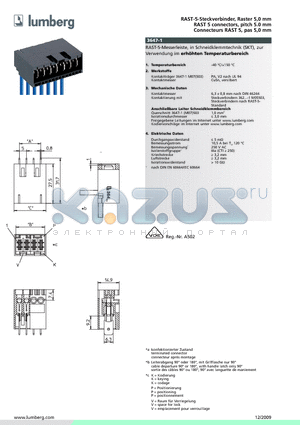 3647-105M07S03 datasheet - RAST-5-Steckverbinder, Raster 5,0 mm