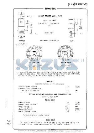 1H5GT datasheet - DIODE TRIODE AMPLIFIER