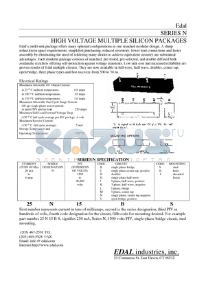 25N15BH datasheet - HIGH VOLTAGE MULTIPLE SILICON PACKAGES