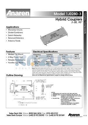 1J0280-3 datasheet - Hybrid Couplers