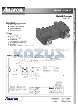 1J0560-3 datasheet - Hybrid Couplers