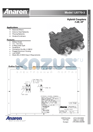 1J0770-3 datasheet - Hybrid Couplers