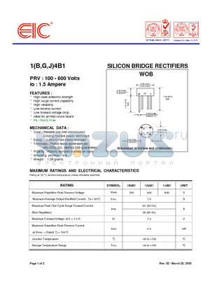 1J4B1 datasheet - SILICON BRIDGE RECTIFIERS