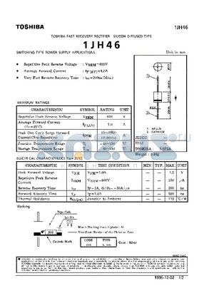 1JH46 datasheet - FAST RECOVERY (SWITCHING TYPE POWER SUPPLY APPLICATIONS)