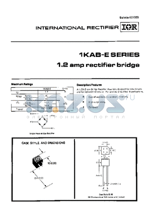 1KAB100E datasheet - 1.2 amp rectifier bridge