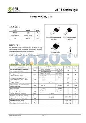 25PT10HD datasheet - Stansard SCRs, 25A
