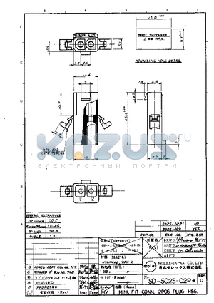 0015311022 datasheet - MOLEX-JAPAN CO.LTD