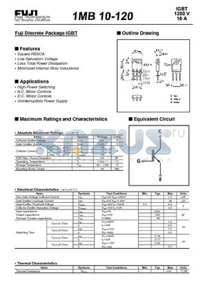 1MB10-120 datasheet - Fuji Discrete Package IGBT