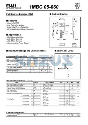 1MBC05-060 datasheet - Fuji Discrete Package IGBT