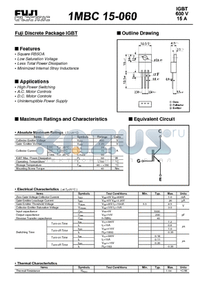 1MBC15-060 datasheet - Fuji Discrete Package IGBT