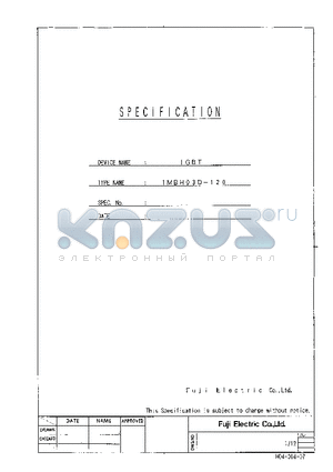 1MBH03D-120 datasheet - Ratings and characterisitcs Fuji IGBT