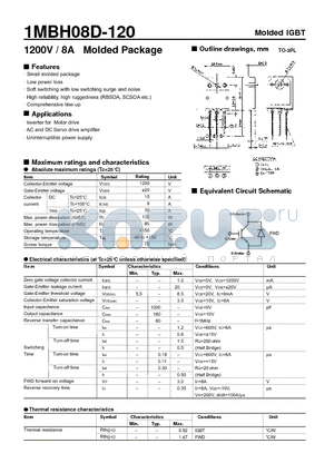 1MBH08D-120_09 datasheet - 1200V / 8A Molded Package