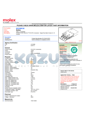 0015389162 datasheet - 2.54mm (.100