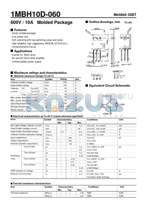 1MBH10D-060_0409 datasheet - 600V / 10A Molded Package