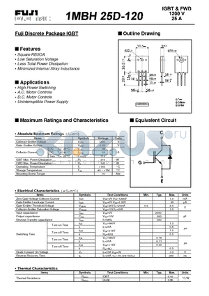 1MBH25D-120 datasheet - Fuji Discrete Package IGBT