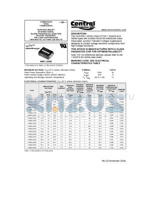 1.5SMC100CA datasheet - SURFACE MOUNT BI-DIRECTIONAL GLASS PASSIVATED JUNCTION SILICON TRANSIENT VOLTAGE SUPPRESSOR 1500 WATTS