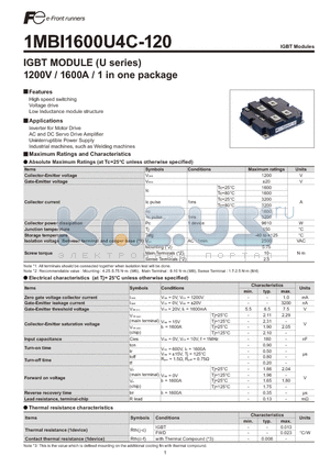 1MBI1600U4C-120 datasheet - IGBT MODULE