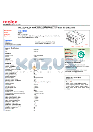 0015445180 datasheet - 2.54mm (.100