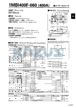 1MBI400F-060 datasheet - IGBT MODULE