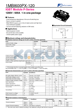 1MBI600PX-120_04 datasheet - IGBT Module P-Series 1200V / 600A 1 in one-package