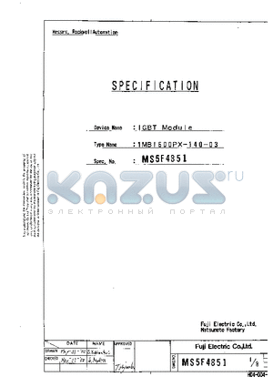 1MBI600PX-140-03 datasheet - IGBT MODULE