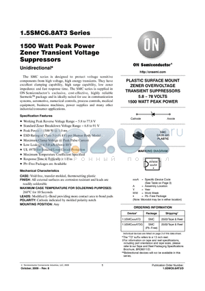 1.5SMC12AT3 datasheet - Zener Transient Voltage Suppressors