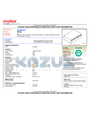 26-03-4231 datasheet - 3.96mm (.156