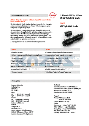 36638-0003 datasheet - CMC Hybrid PCB Header