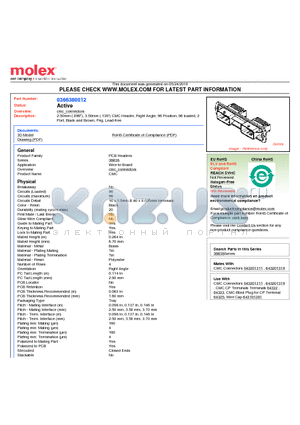 36638-0012 datasheet - 2.50mm (.098