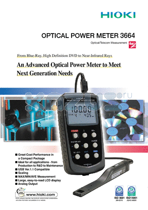 3664 datasheet - OPTICAL POWER METER