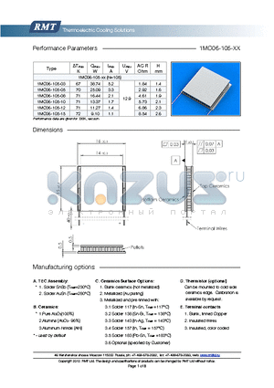 1MC06-105-12 datasheet - Blank ceramics (not metallized) Metallized (Au plating) Blank, tinned Copper