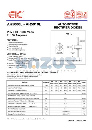 AR5000L datasheet - AUTOMOTIVE RECTIFIER DIODES