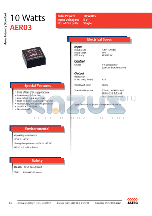 AER03F05N datasheet - Fixed frequency switching (150 kHz)