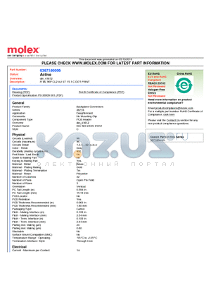 36718-0006 datasheet - R ML 96P CL2 AU ST 15.1 C DOT PRINT