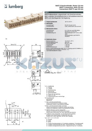 3677 datasheet - RAST-5-Steckverbinder, Raster 5,0 mm