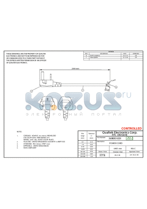 369003-E01 datasheet - POWER CORD